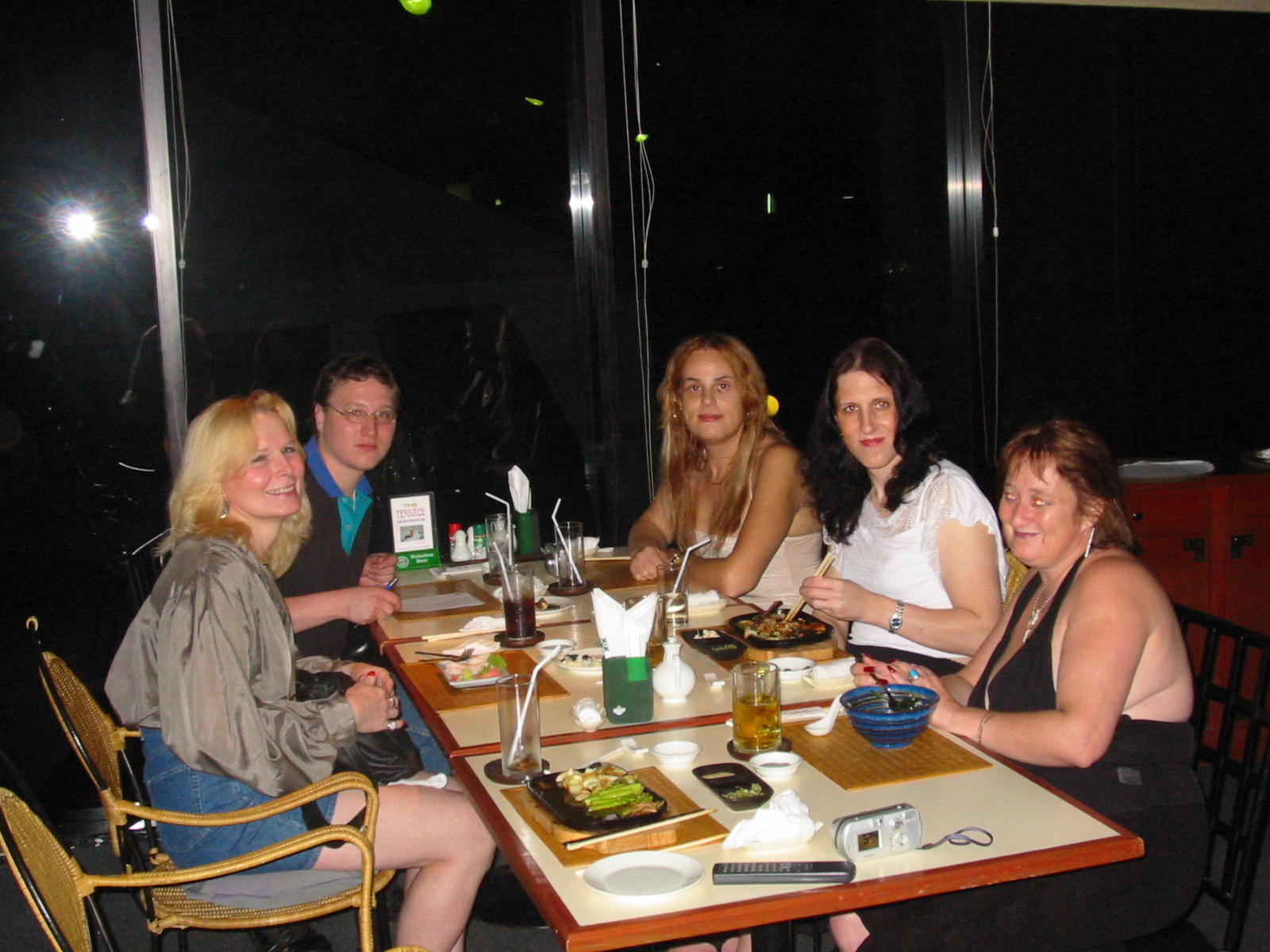 My first visit to a Japanese Restaurant. From the left - Brandy, Luke, Ulli, myself and Kazzy
