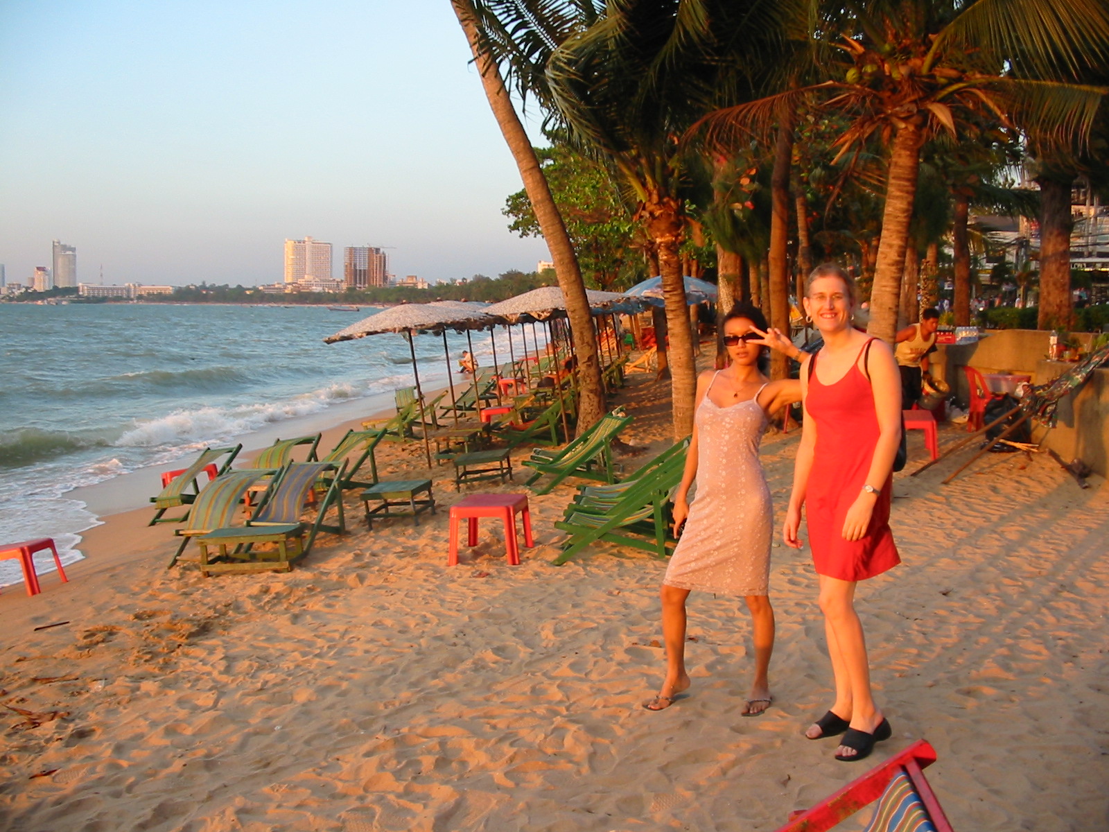 Sonia and Helen on Pattaya beach
